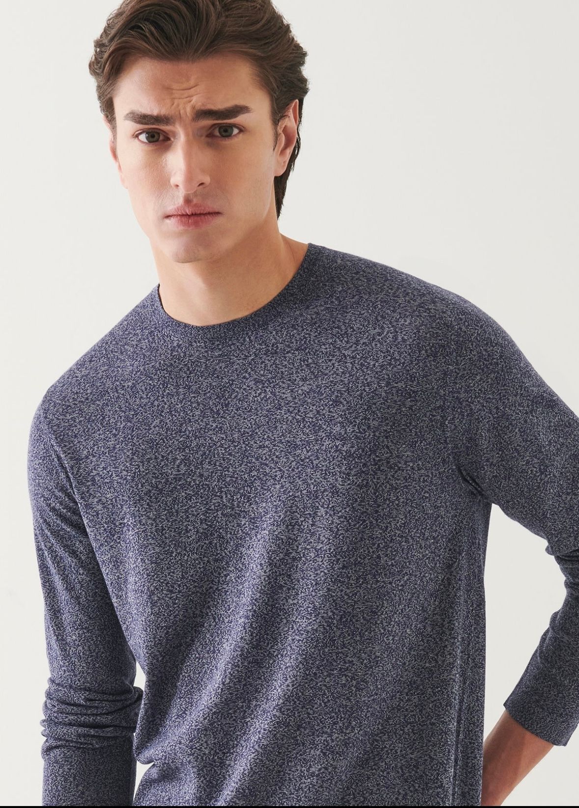 Patrick Assaraf Cotton Cupro Crewneck Blue Bottle