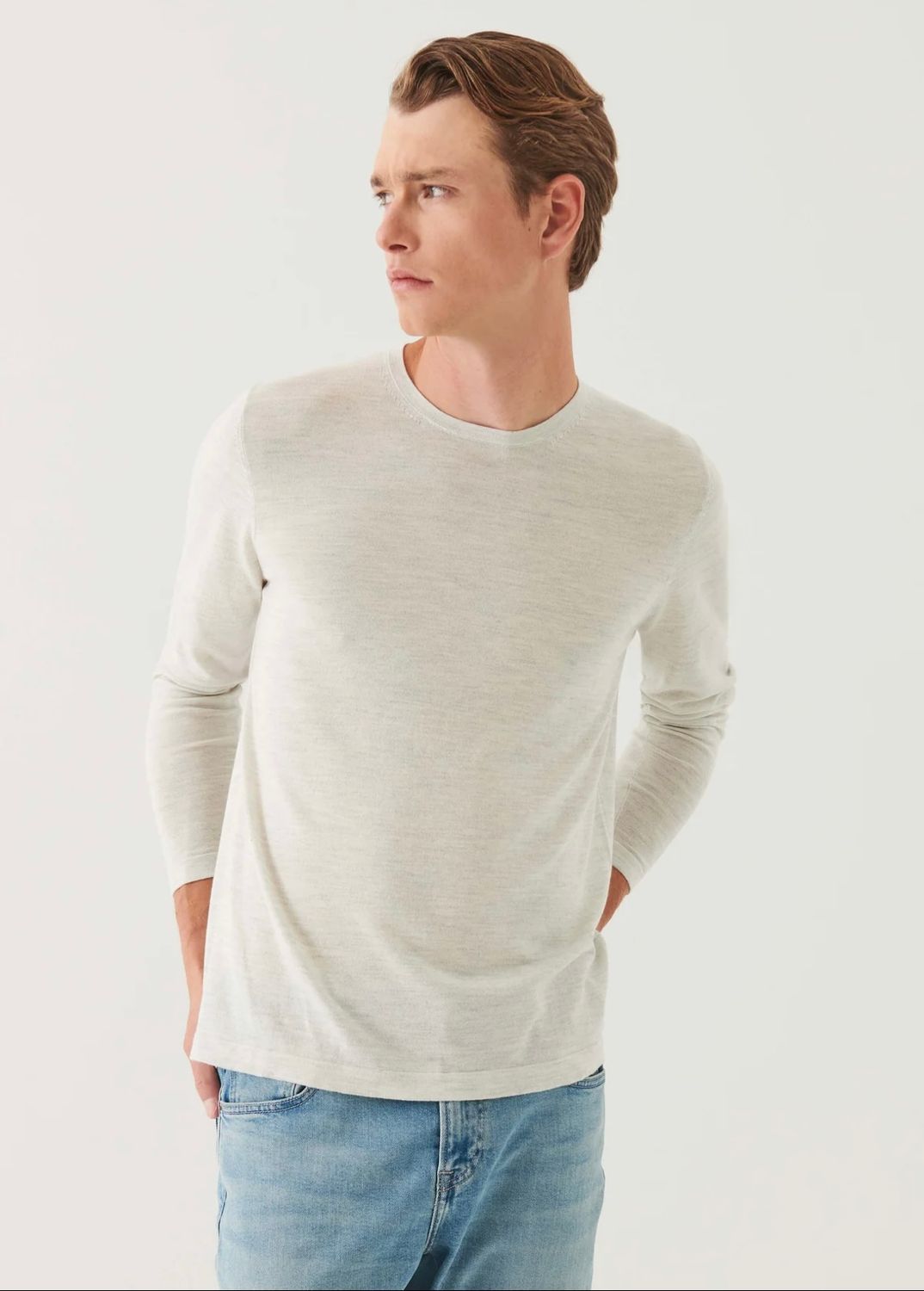 Patrick Assaraf Cotton Cupro Crewneck Drizzle