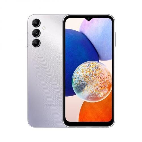 Samsung Galaxy A14 - 6.6&quot; (4GB RAM, 128GB ROM) Android 13 (50/5/2)MP + 13MP Selfie - 5G - Dual Sim - 5000mAh - Fingerprint - Face ID - Silver