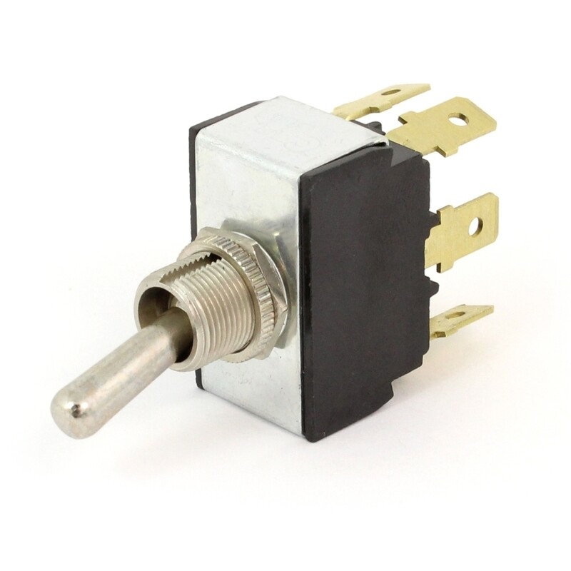 ENC Standard Heavy-Duty Metal Toggle Switch with Sealing O-Ring,DPDT, 25A