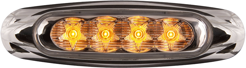 CLEARANCE LIGHT - AMBER FRONT CAP  CHROME TRIM