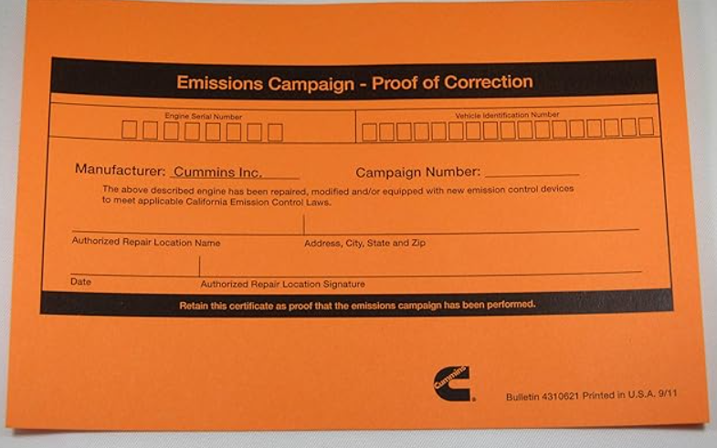 PROOF OF CORRECTION CERT.