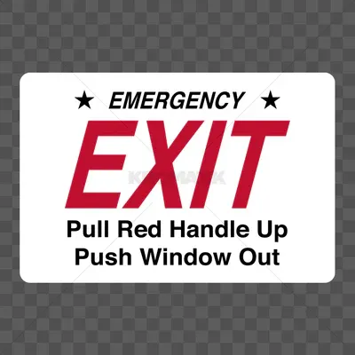 DECAL EMERGENCY EXIT PULL RED