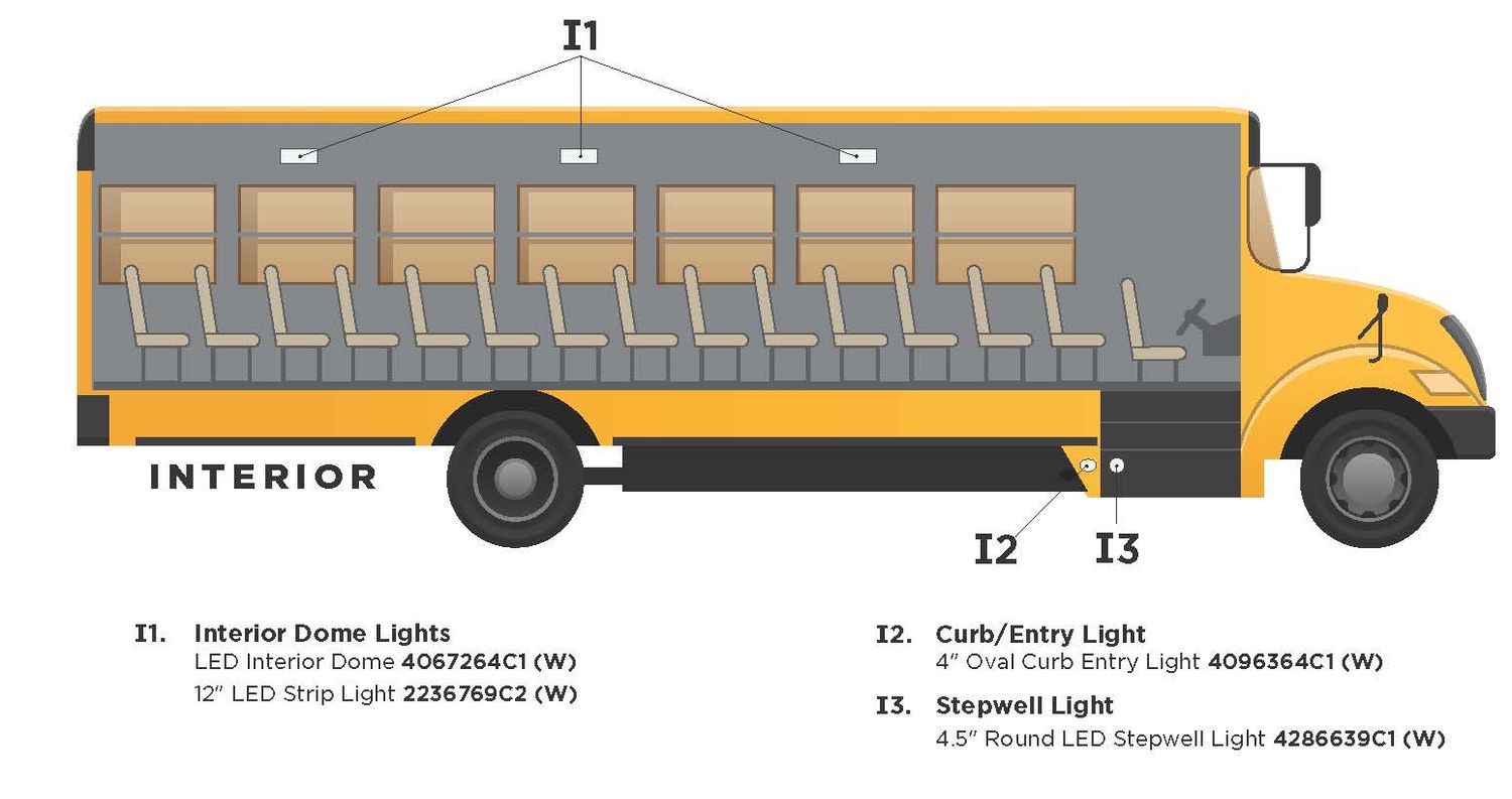 LIGHT, BUS BODY , WHITE LED D
