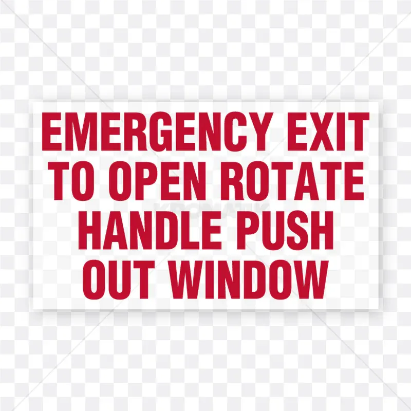 EMERGENCY EXIT TO OPEN ROTATE