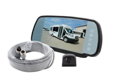 Backup Cam Kit ,7&quot; Winshld Mirror Monitor Black