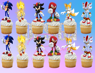 Sonic and Friends Cupcake Toppers