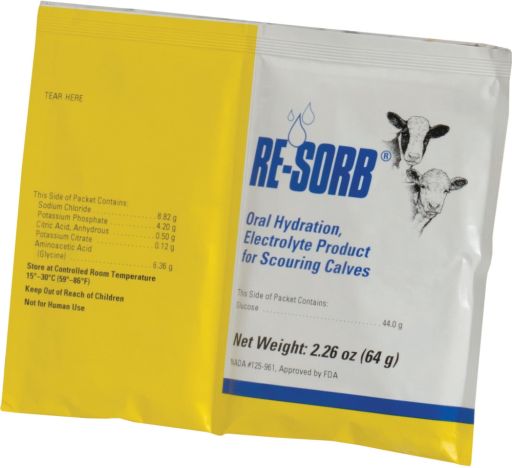 Re-Sorb Oral Hydration Electrolytes For Scouring Calves - Single Pack