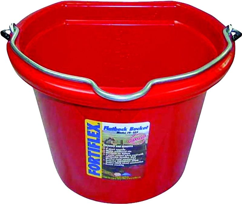 Bucket - Red - Flat Back - 8 qt.