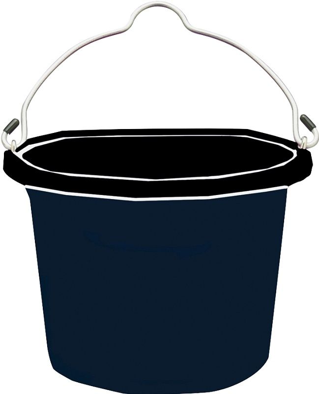 Bucket - Black - Flat Back - 8 qt.