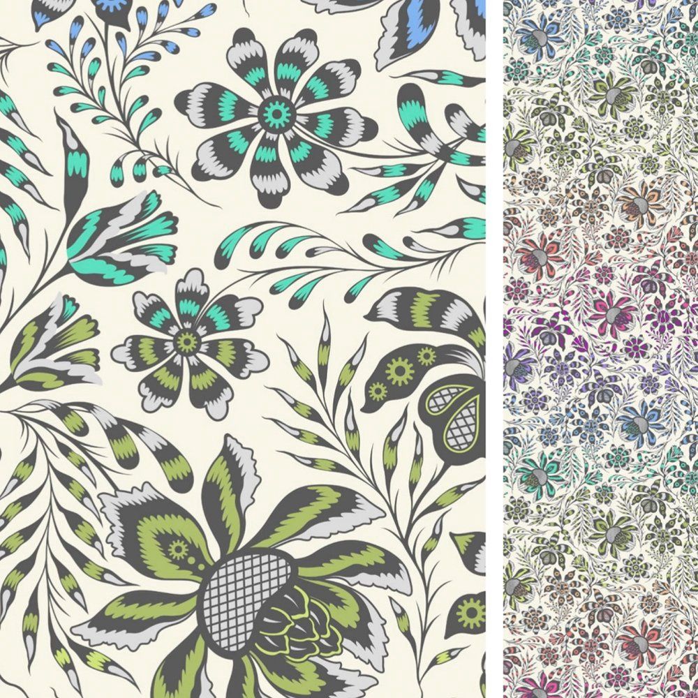 Tula Pink 108&quot; Quilt Backing, Colour: Wild Vine - Mist