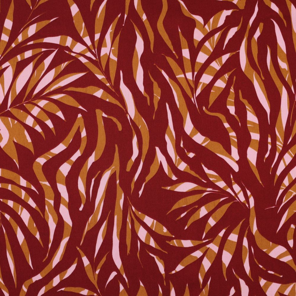 Cotton Satin Leaves, Colour: Bordeaux