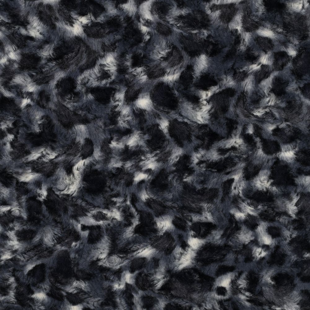 Faux Fur: Leopard: Blue Grey