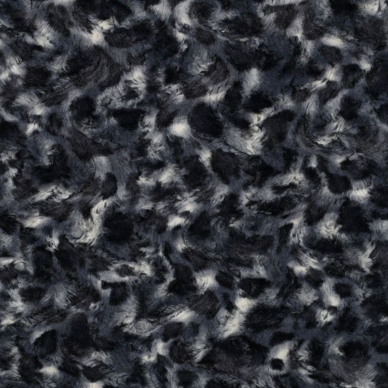 Faux Fur: Leopard: Blue Grey