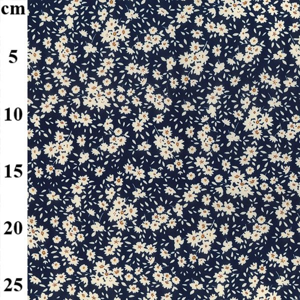 Cotton Poplin Floral Small Design - Navy