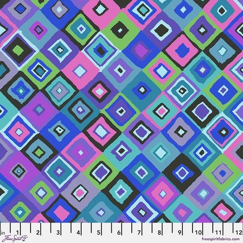Square Dance Kaffe Fassett  Collective - Collection Feb24, Colour: Blue