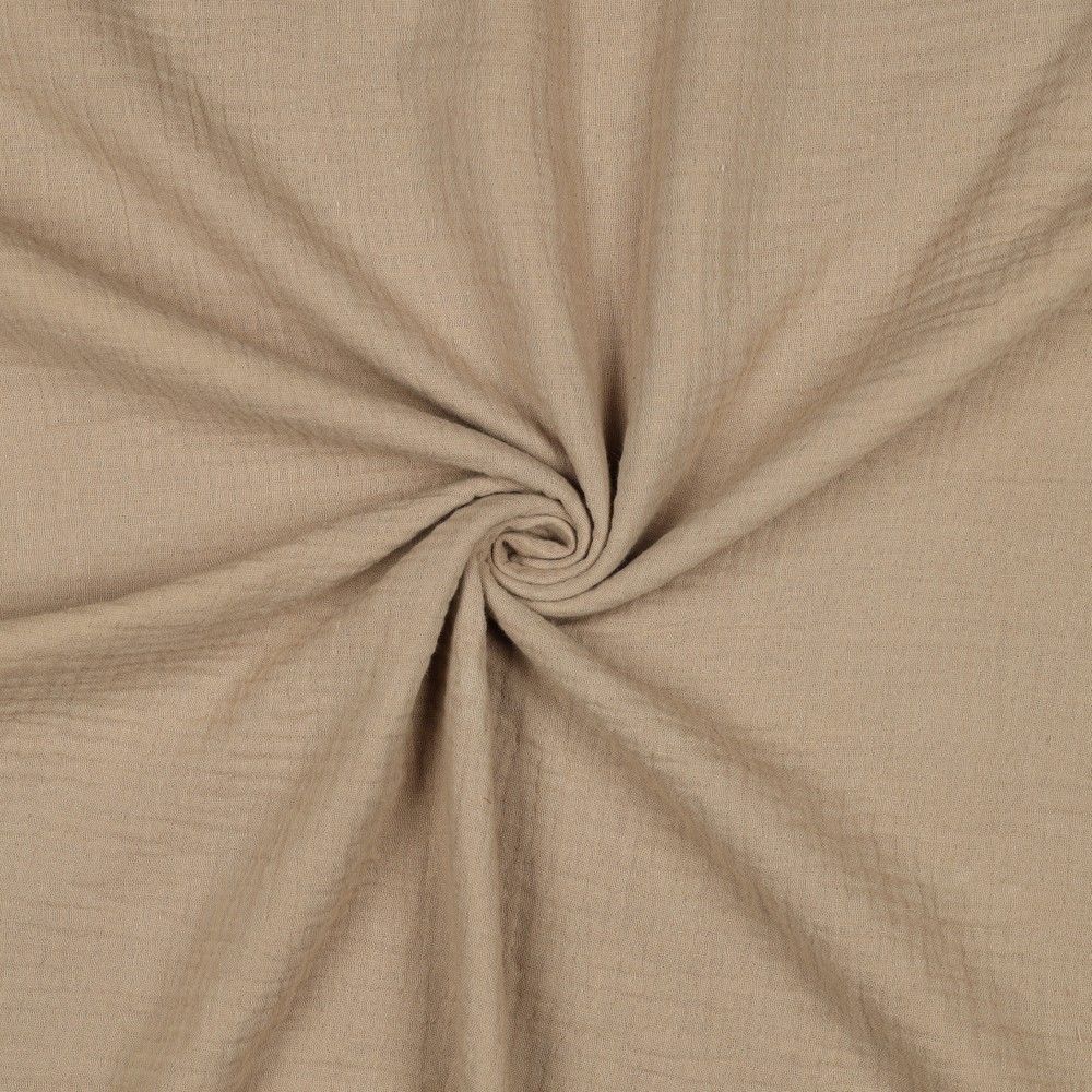 Beige Solid Colour Double Gauze