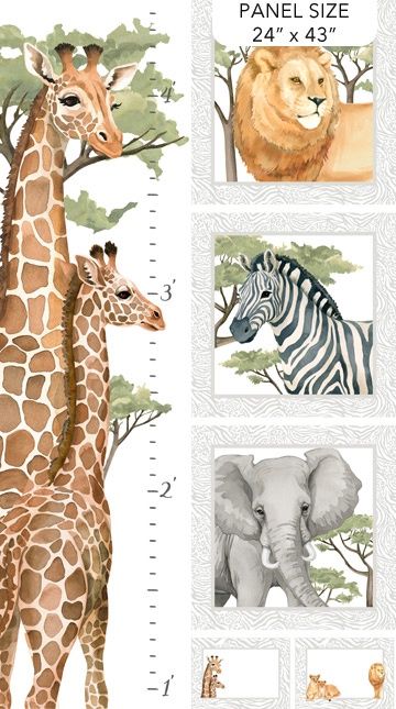 Wild One- Height Chart Panel: Priced per meter