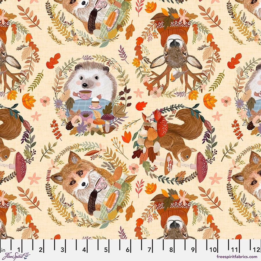 Mia Charro: Autumn Friends Collection: 6 Designs, Design: Autumn Friends Wreaths Cream
