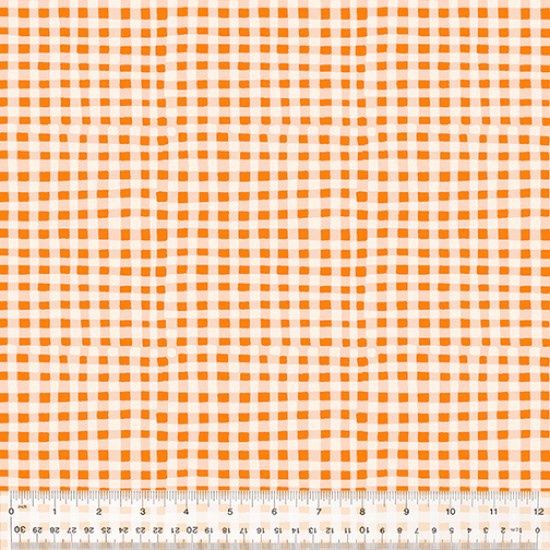 Country Mouse: 100% Quilting Cotton, Design: Check: Orange