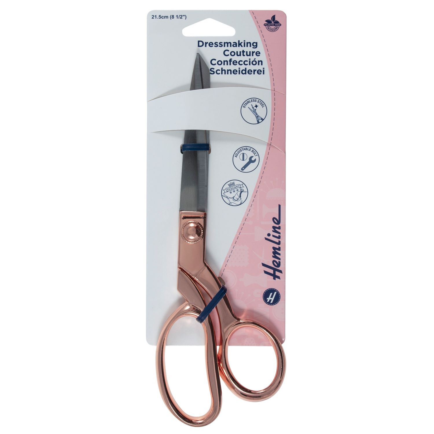 Hemline Couture Scissors 21.5cm, Colour: Rose Gold