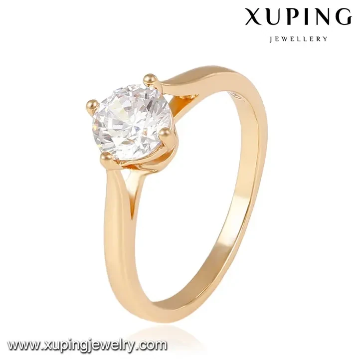 Xuping diamond engagement ring.18K Gold Plated wedding Rings