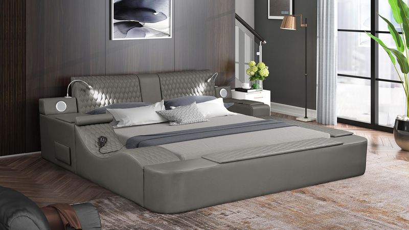 1531 Zoya King Bed in Gray