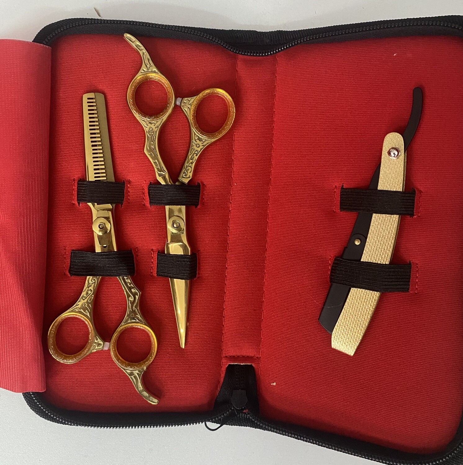 Pack tijeras doradas de acero inoxidable N 6 muy buena calidad
