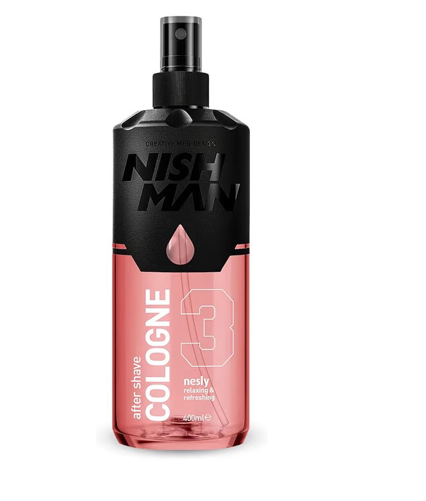NISHMAN Aftershave Cologne 03 - Nesly 400ml – Loción Refrescante para Después del Afeitado para Hombres