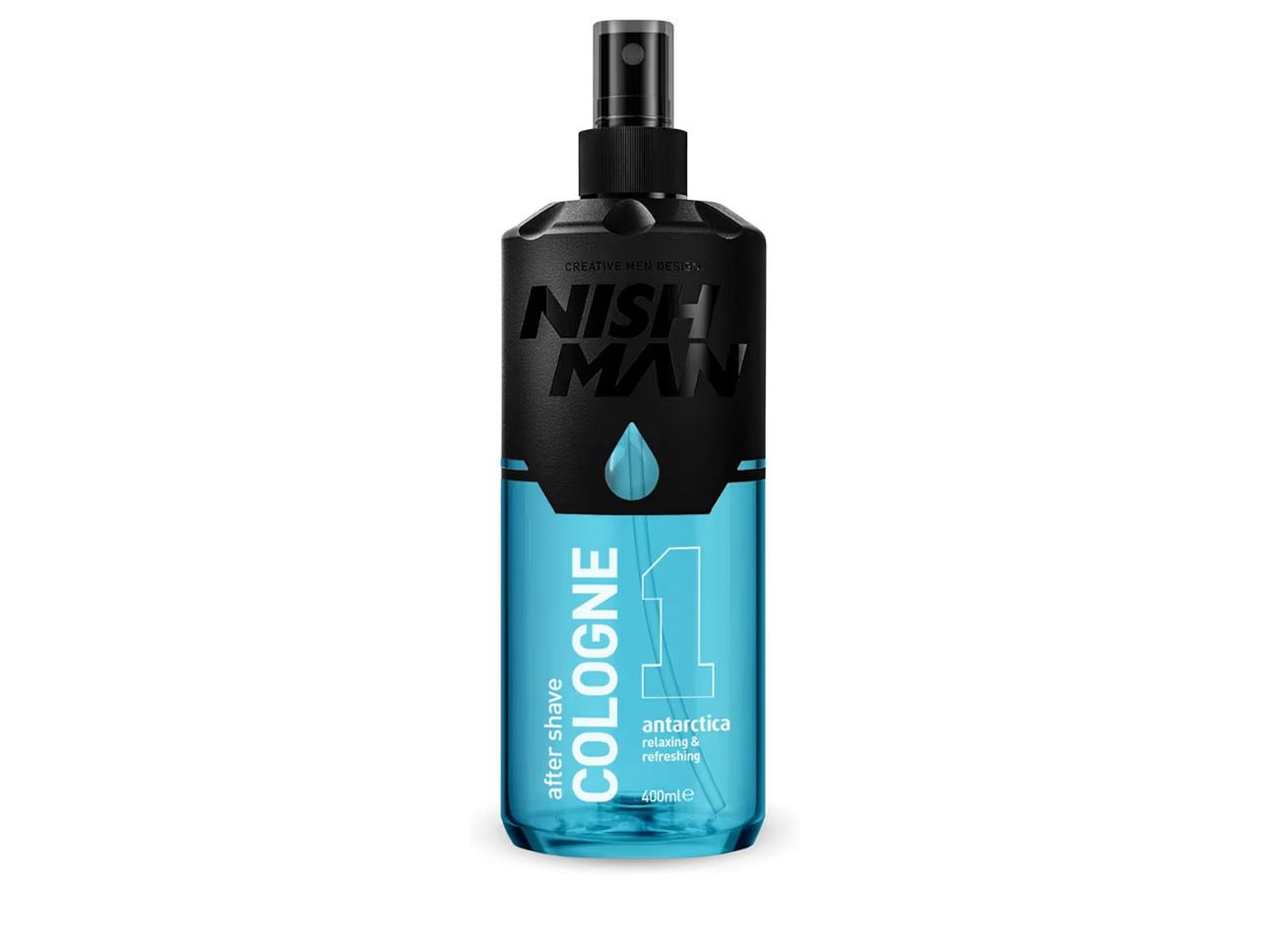 NISHMAN Aftershave Cologne 01 - Antarctica 400ml – Loción Refrescante para Después del Afeitado para Hombres