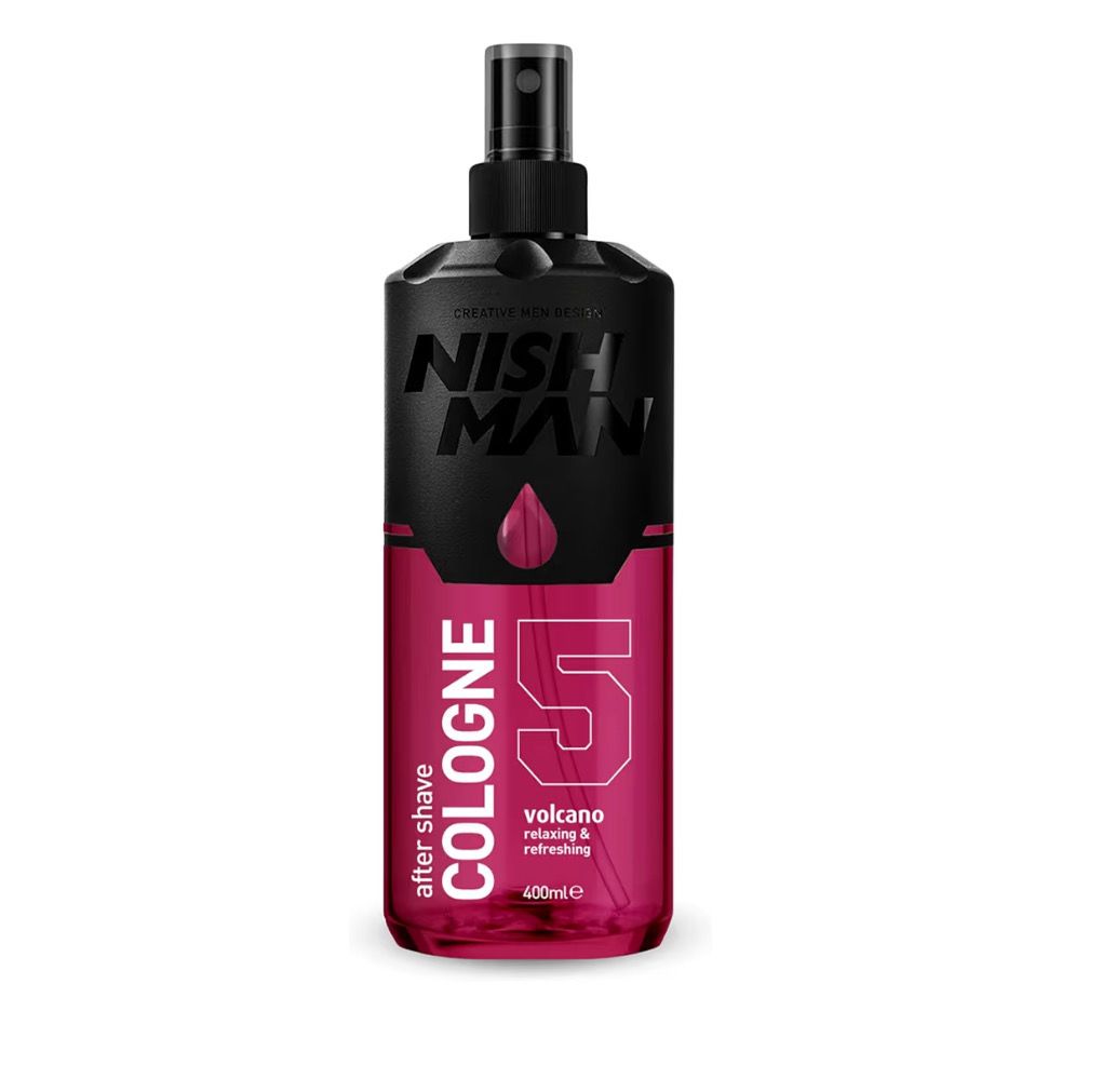 NISHMAN Aftershave Cologne 05 - Volcano 400ml – Loción Refrescante para Después del Afeitado para Hombres