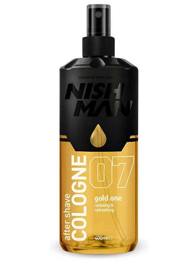 NISHMAN Aftershave Cologne 07 - Gold One 400ml – Loción Refrescante para Después del Afeitado para Hombres