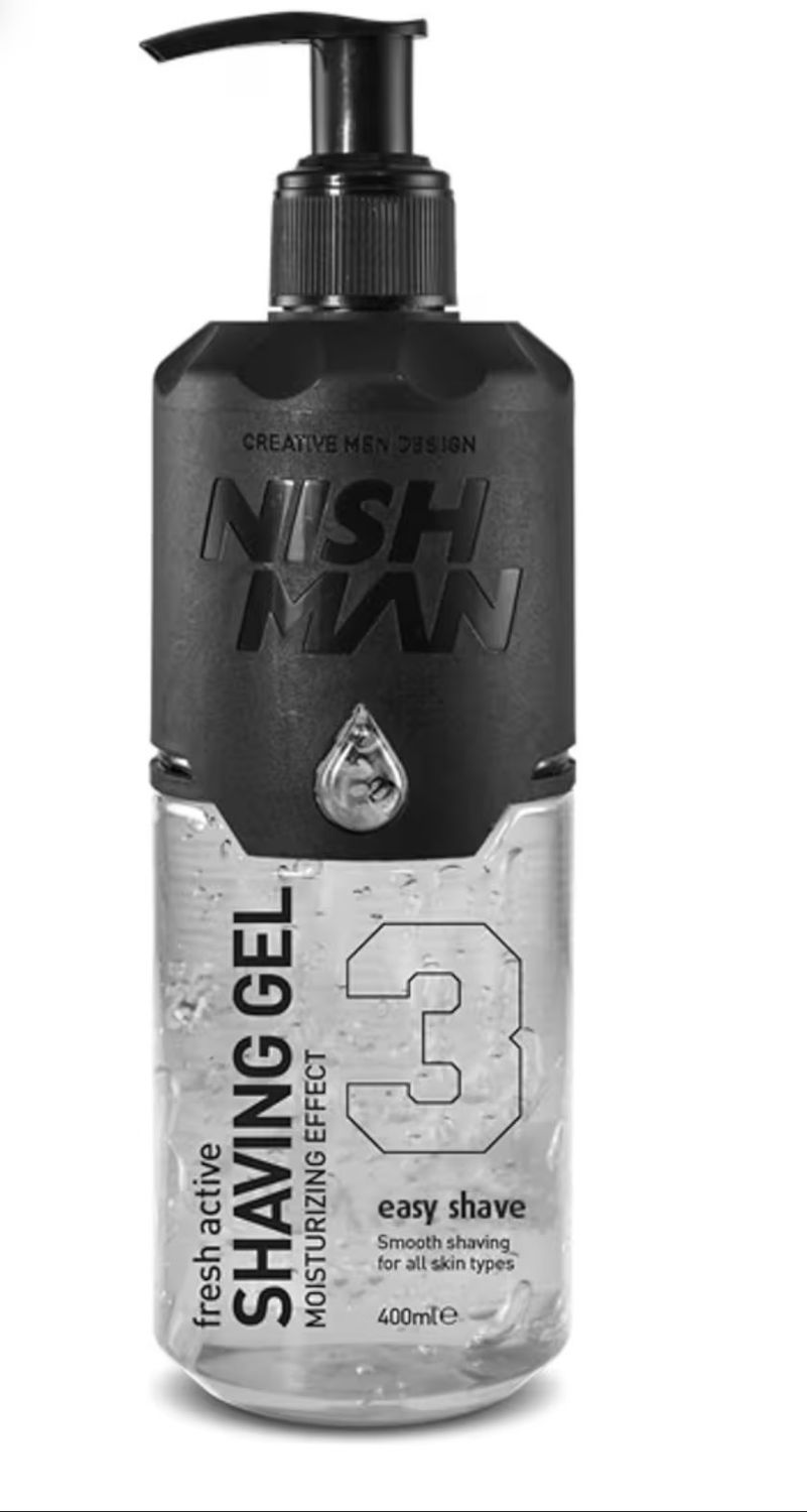 NISHMAN Gel de Afeitado 03 - Easy Shave 400ml - Para un Afeitado Suave, Hidratante y Nutritivo