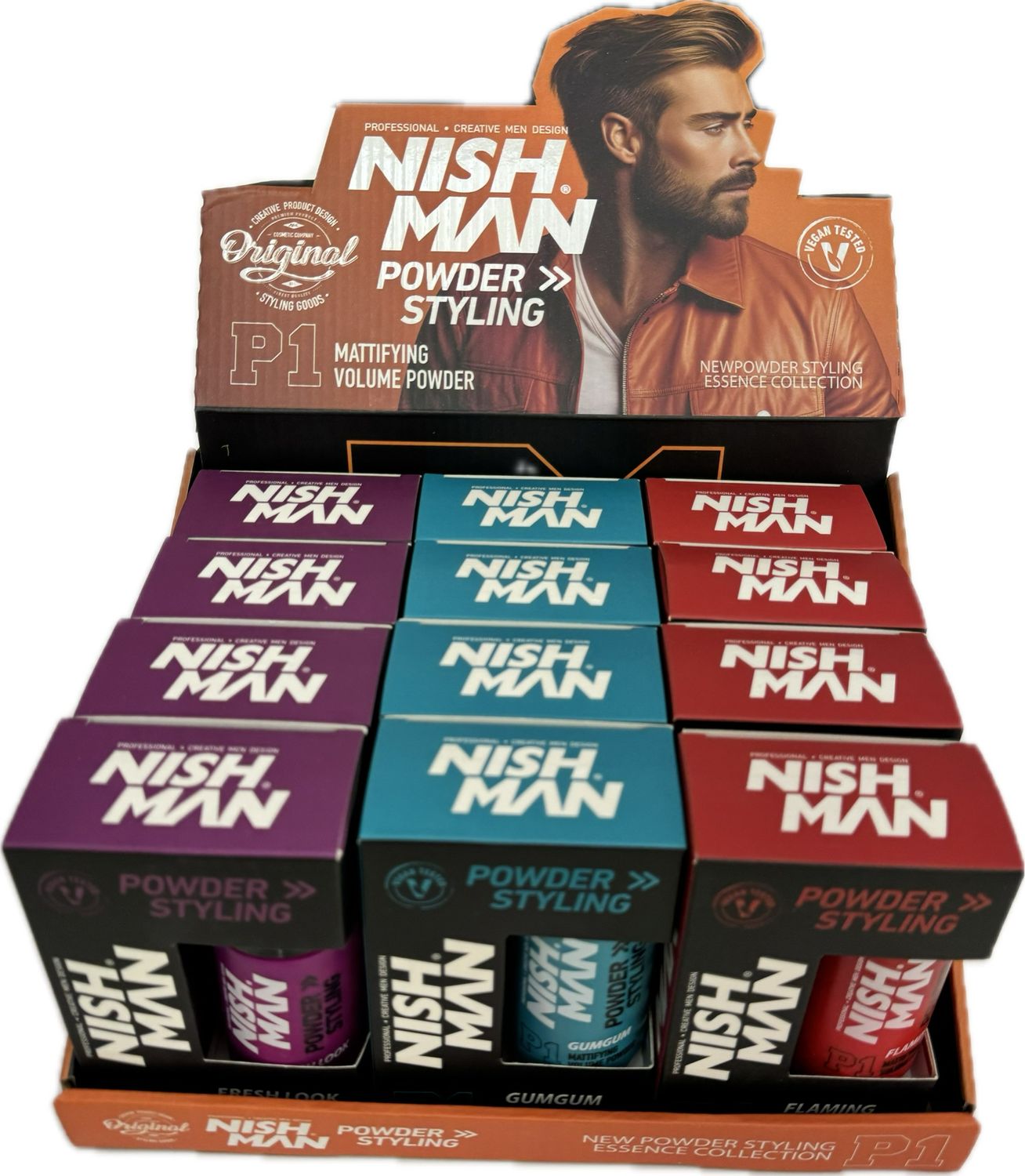 Caja de 12 ceras en polvo Nishman