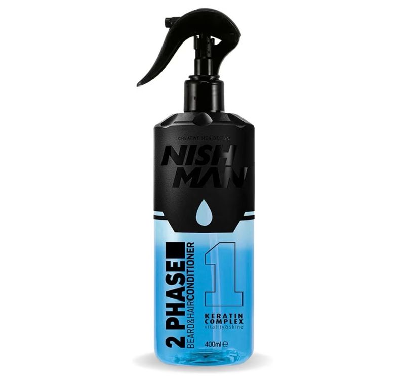 NISHMAN Acondicionador Bifásico - Keratin Complex 400ml - Hidratación Perfecta y Estilizado para Todo Tipo de Cabello - Cuidado, Brillo y Desenredado en Uno