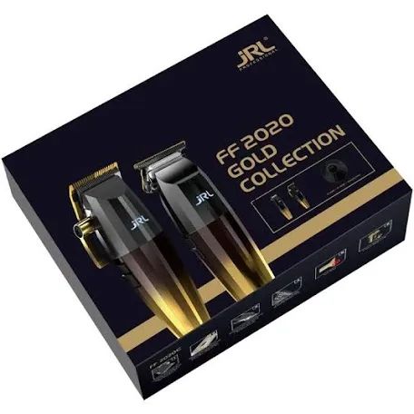 JRL ff2020 Limited Gold Collection - Cortadora y recortadora ff2020 con tecnología Cool Blade para aseo masculino, recargable con cuchillas de acero inoxidable y a prueba de corrosión