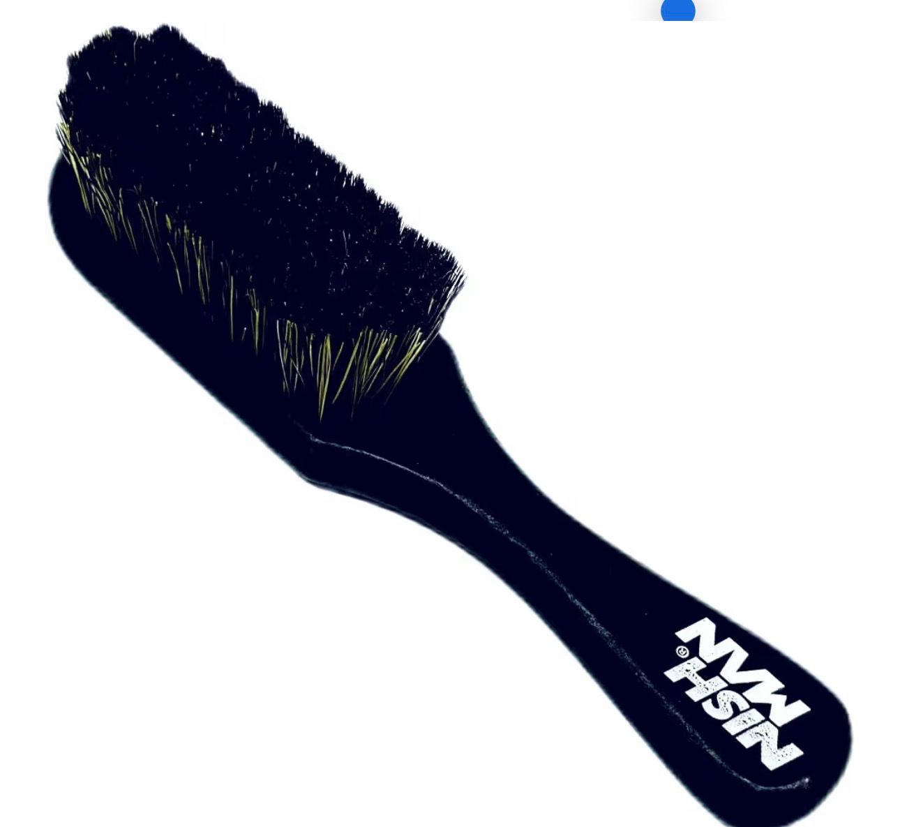 NISHMAN Barber Fade Brush - Cepillo profesional para barbero (tamaño S, mango de madera y cerdas naturales)