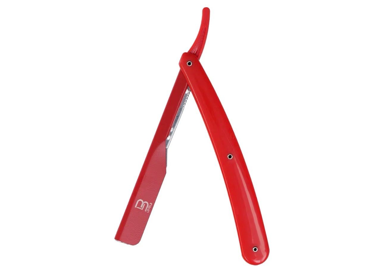 L3 Soporte recto para maquinilla de afeitar, excelente agarre y control, control de afeitado de precisión, soporte recto de nivel tres (rojo)