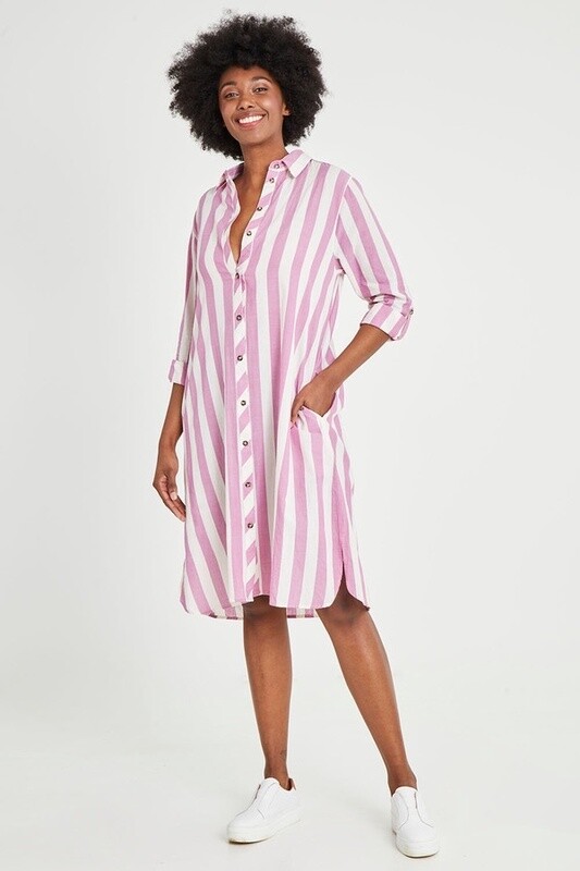 Mulberry Stripe Shirt Dress