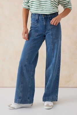 Wide Leg Seamed Stitch Jean