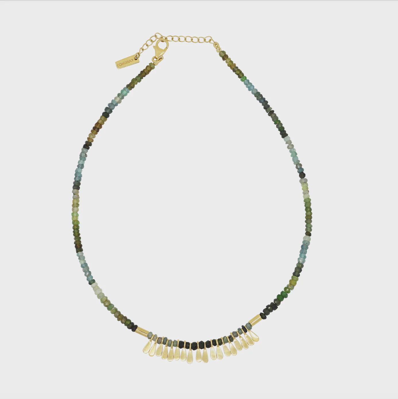 Flora Tourmaline Gold Tassel Necklace