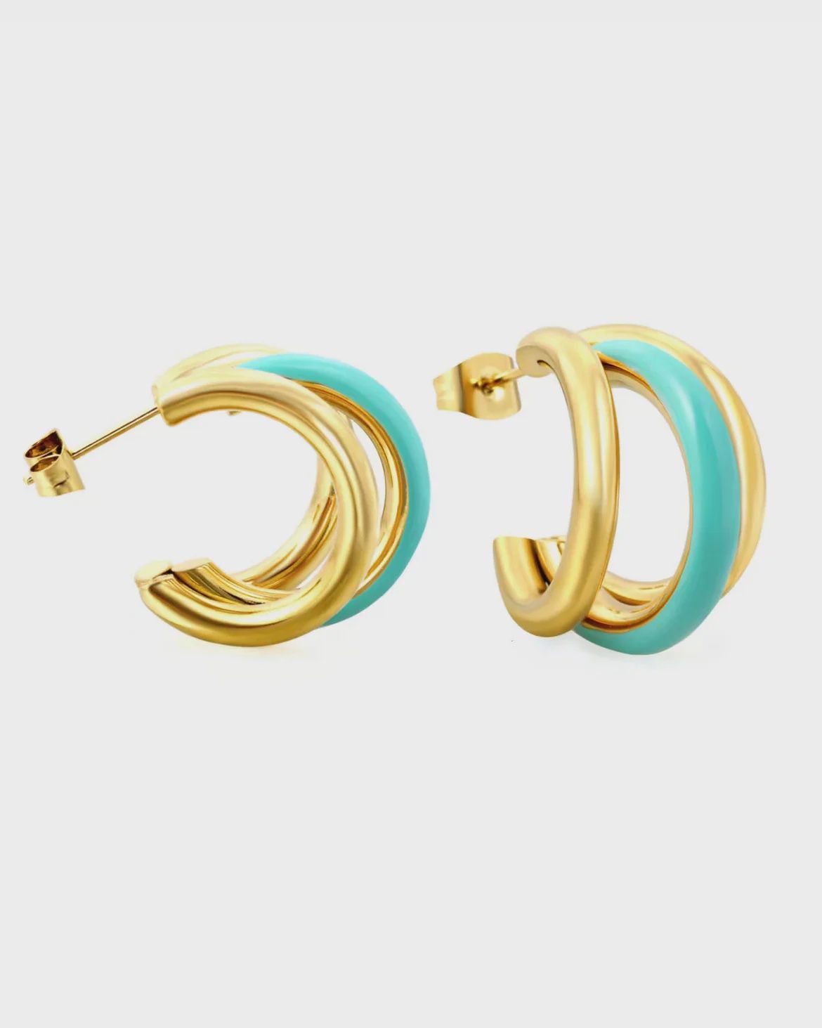 Bonnie Enamel Hoop Stud Earring