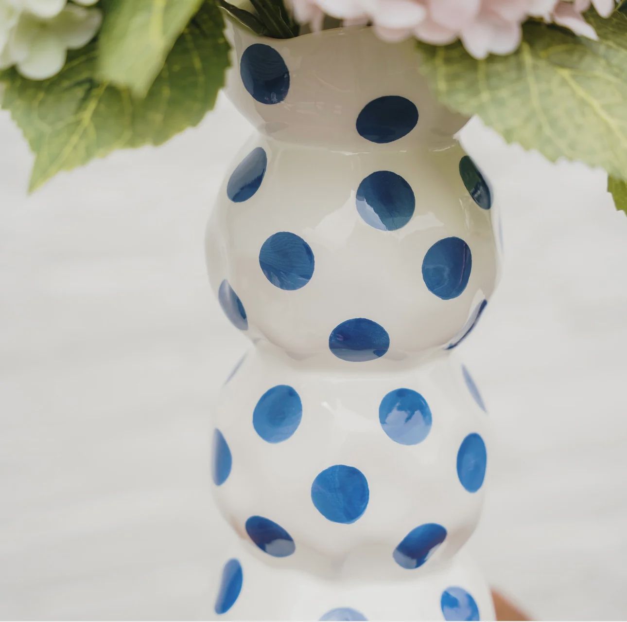 3 Tier Vase - Classic Blue Spots