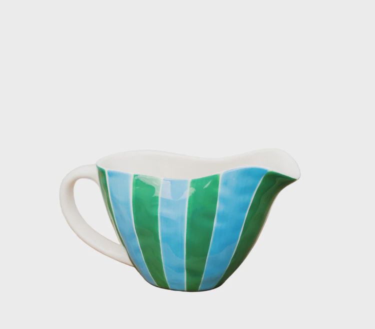 Gravy Jug - Green and Blue Stripe