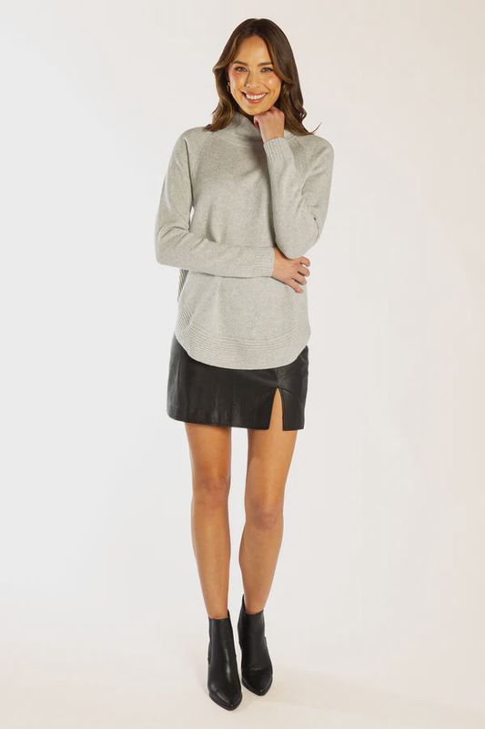 Grey Funnel Neck Jumper