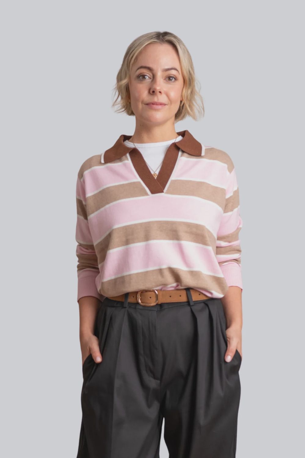 Pink Stella Rugby Knit
