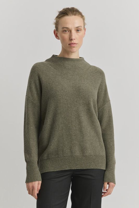 Drop Shoulder Mock Neck
