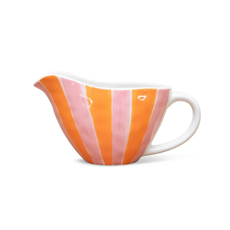 Gravy Jug - Pink &amp; Orange Stripe