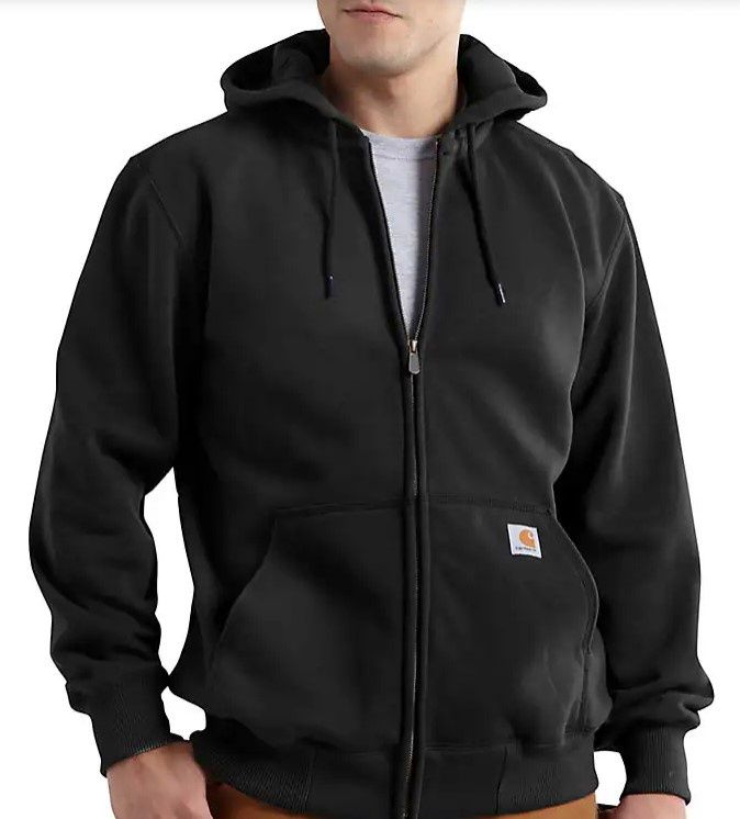 Rain Defender® Loose Fit Heavyweight Full-Zip Sweatshirt, Colour: Black, Size: S