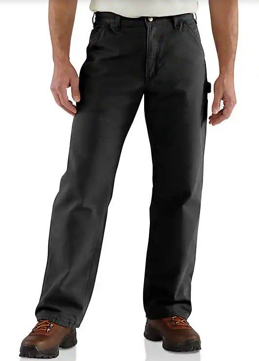 Carhartt Washed Duck Flannel Lined, Colour: Black, Size: 32x28